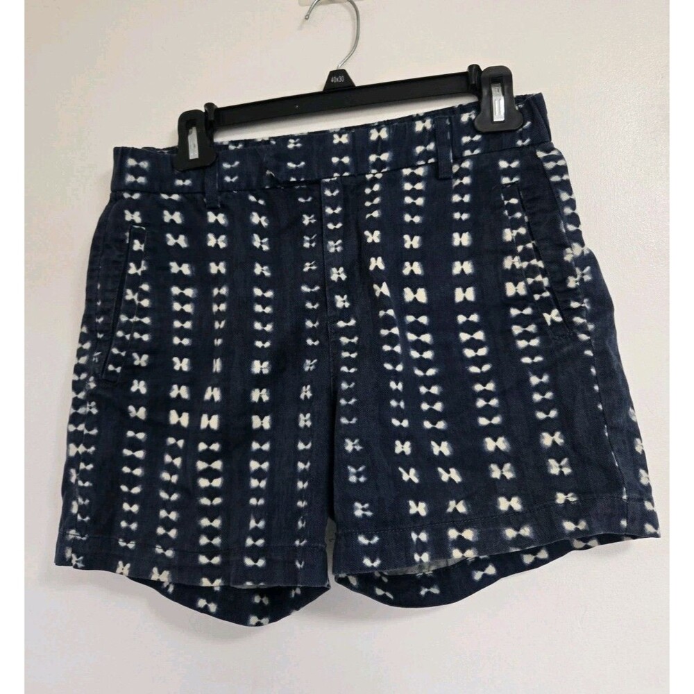 J.Crew Shorts Womens 2 Micro Adrire Indigo Blue Batik Pockets Beach Coastal